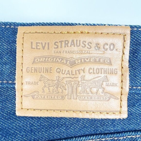 NWT Levi's Premium Jean Skirt Women's 28 Dark Wash Rigid Denim Side Slit Midi - Picture 5 of 15